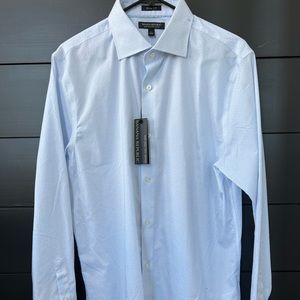 Banana Republic - Slim Dress Shirt - non-Iron - Men’s Large - White/Blue
